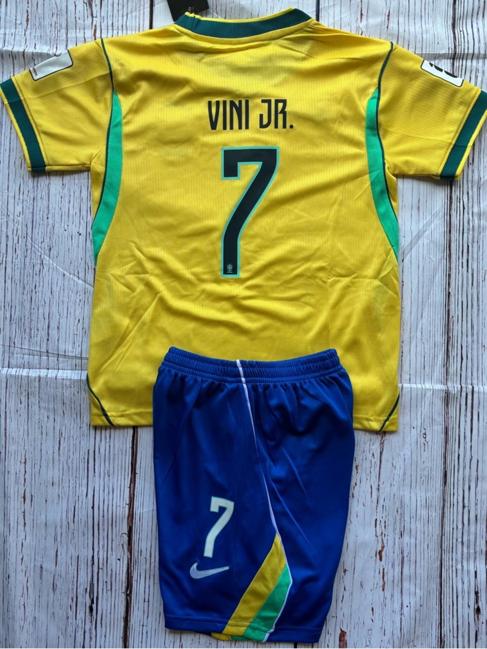 Brazil home soccer Vini Jr #7 set for kids